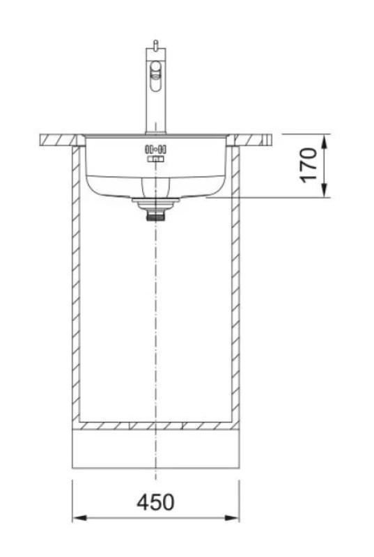 Franke Rondo ROX 210.38 évier rond en inox 43.9cm à montage à fleur, sous plan et en surface 127.0688.778