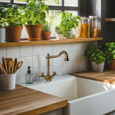AquaTrimo Windsor robinet de cuisine nostalgique Bronze 21WS7531BN