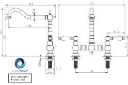 AquaTrimo Country Mitigeur de cuisine classique 2 trous avec bec pivotant chromé 21CT7657CM