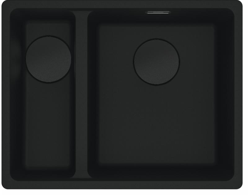 Franke Maris MRG 160-34-15 Fragranite édition noire mat évier sous plan grande cuve à droite