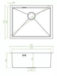 Aquadesign Sinks évier en acier inoxydable couleur or PVD or 50x40 à encastrer et sous plan, à fleur de plan ou en surface 1208957698