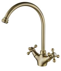 AquaTrimo Windsor robinet de cuisine classique avec bec rond en bronze 21WS7652BN