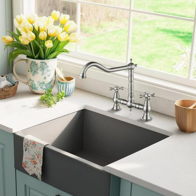 AquaTrimo Windsor Robinet de cuisine classique à 2 trous avec bec coudé inox 21WS7653NM