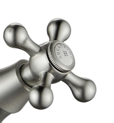AquaTrimo Windsor Robinet de cuisine classique à 2 trous avec bec coudé inox 21WS7653NM