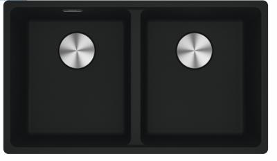 Franke Maris MRG 220-35-35 Fragranite Matt noir double évier encastré à fleur