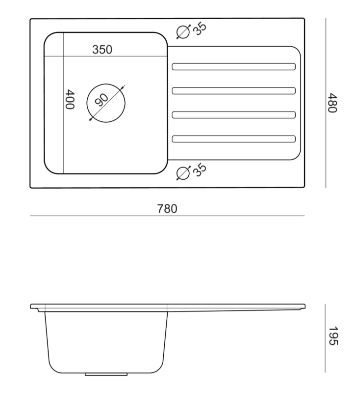 Quadri Fusion évier en inox à montage en surface avec égouttoir en granit beige 78x48 réversible 1208957878