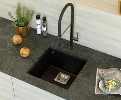 Quadri Quadrangle granit noir évier sous plan 42x42 1208957887