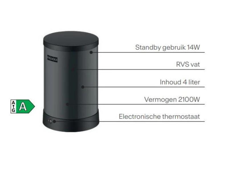 Franke Maris water hub 4L chaudière 3-en-1 avec robinet d'eau bouillante électronique Touch noir mat avec ensemble de mélange waterhub 1208957949