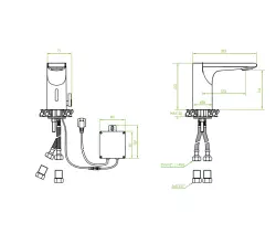 Aquadesign Robinet senseur électronique pour lavabo alimenté par batterie ou secteur chrome 1208958186