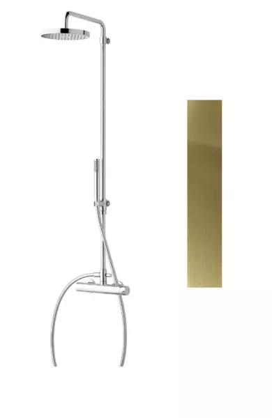 Waterevolution Flow Set de douche à effet pluie PVD White Gold T141WGE