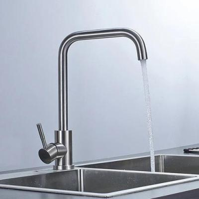 Ausmann Inox Robinet de cuisine carré à bec pivotant entièrement en inox 1208958309