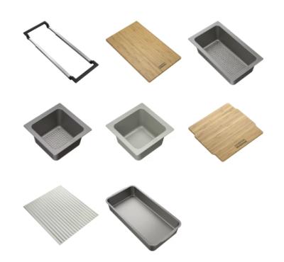Franke tout en un accessoire universel 5, planche à découper, plateau amovible, égouttoir et plateau de rangement 112.0655.489