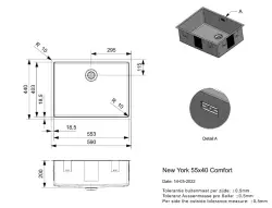 Reginox New York évier inox 55x40 en surface, à fleur de plan et sous plan R36075