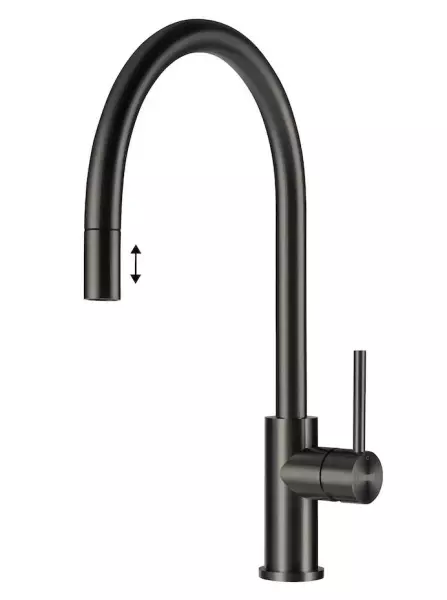 Lorreine Royal Aire Gun Metal anthracite robinet de cuisine avec bec extractible AIRE-GUNMETAL