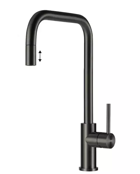 Lorreine Royal Spey Gun Metal PVD anthracite robinet de cuisine en acier inoxydable avec bec extractible SPEY-GUNMETAL