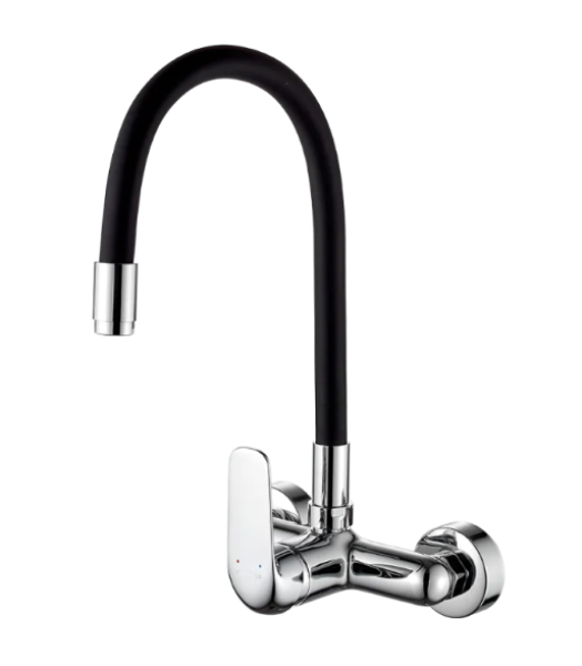 Robinet mural Aquatrimo Chopin en chrome avec bec haut flexible 21CP8462CM