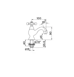 Cisal Arcana Ceramic Robinet sur pied Or AC00090024