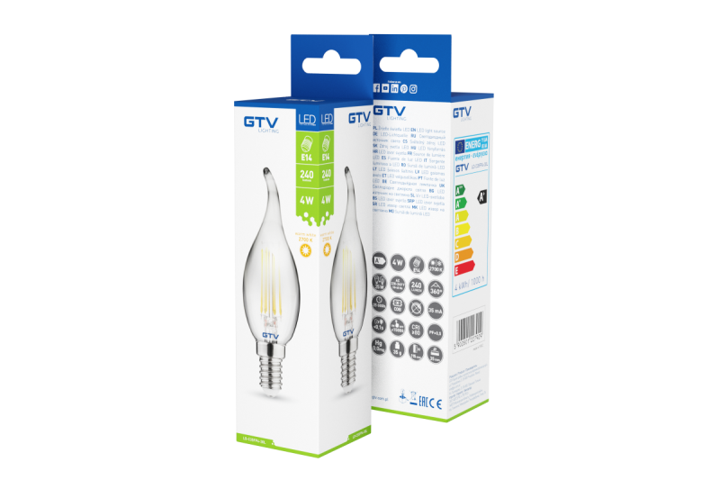 Lumière LED décorative, FILAMENT, C35L, 27006, E14, 4W, 240lm, AC220-240V/ 50-60Hz, RA>80, 360° 1208962696