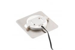Decor Luminaire d'escalier à LED ESCADA KB DC12V, carré avec couvercle dépoli, 0,8W 70lm 4000K, câble inox de 150cm.