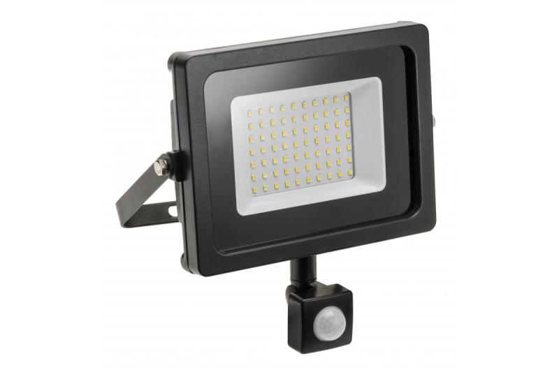 Projecteur LED iNEXT avec capteur de mouvement 50W 4000lm, PF>0,9, RA>80, IP65, 120°, 6400K, corps noir 1208962862