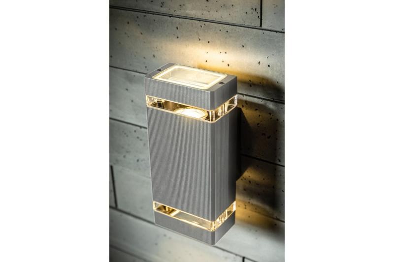 Decor Applique murale à deux directions NESSA GU10 MAX. 2x50W IP54 AC220-240V 50/60Hz gris. 1208963008