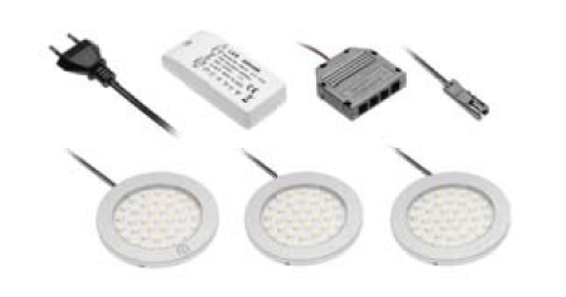 Décor cuisine Ensemble d'éclairage de cuisine avec 3 spots avec interrupteur éclairage blanc chaud 1208963267