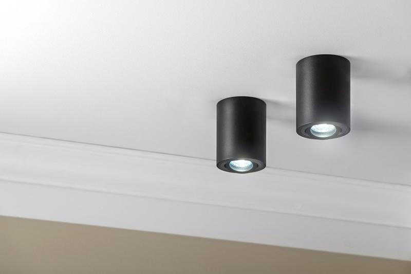 Decor Lampe encastrée de surface SENSA en aluminium 85x115 IP20 max 50W boîtier rond noir. 1208964004