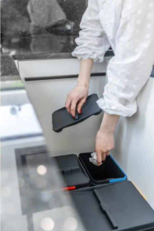 Systeem de tri des déchets Garbi Basket B-60-3 pour tiroir de 60 cm, y compris support et 3 poubelles 1208964399