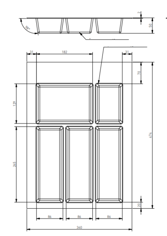 Decor Cutle Inserts pour tiroir de cuisine 400 Blanc 1208966373