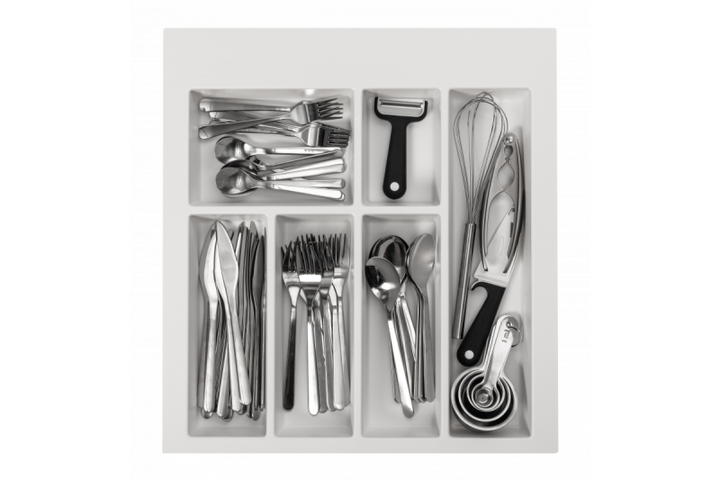 Decor Cutle Range-couverts Insert pour tiroir de cuisine 500 Blanc 1208966375