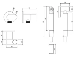 Set de douchette bidet Waterevolution Flow PVD or clair T1626WGE