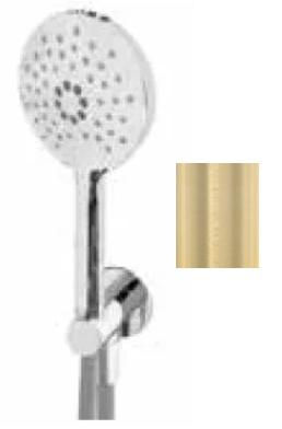 Waterevolution Flow ensemble de douche à main rond complet avec raccord mural or léger T1621RWGE