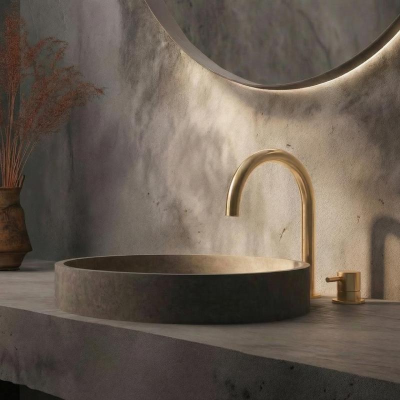 Waterevolution Flow Mélangeur de lavabo 2 trous or clair brossé T1121UWGE