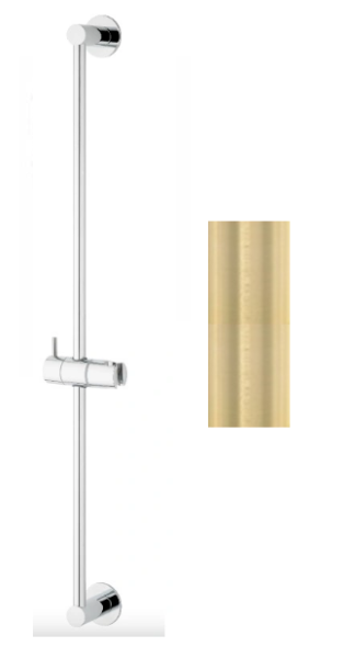 Waterevolution Flow barre de douche coulissante 800 mm PVD Light Gold T1660WGE