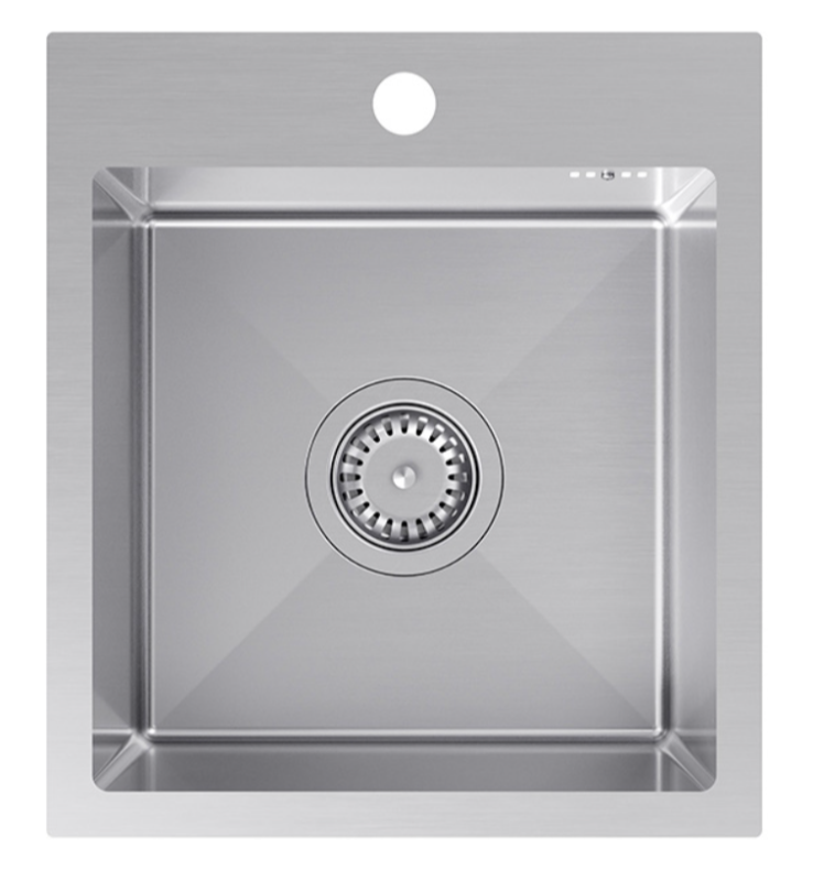 Quadri Dixton 40 évier en inox 400x450 mm avec trou pour robinet installation en surface 1208967079