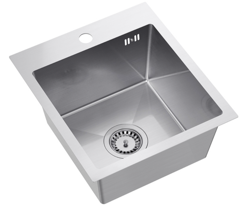Quadri Dixton 40 évier en inox 400x450 mm avec trou pour robinet installation en surface 1208967079