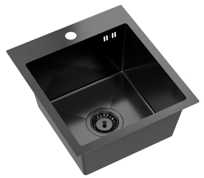 Quadri Dixton 40 évier en inox noir avec nano pvd 400x450 mm avec trou pour robinet montage en surface 1208967080