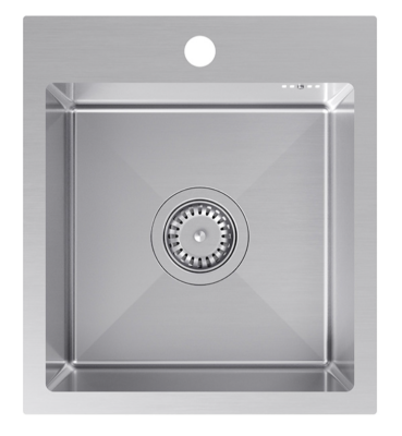 Quadri Dixton 40 set avec évier en inox 400x450 mm avec trou pour robinet en surface et robinet de cuisine Quadri Bristol en inox