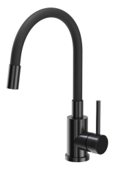 Quadri Dixton 50 Set avec évier noir en acier inoxydable Nano PVD 500x450 mm avec trou pour robinet et mitigeur de cuisine noir Bristol