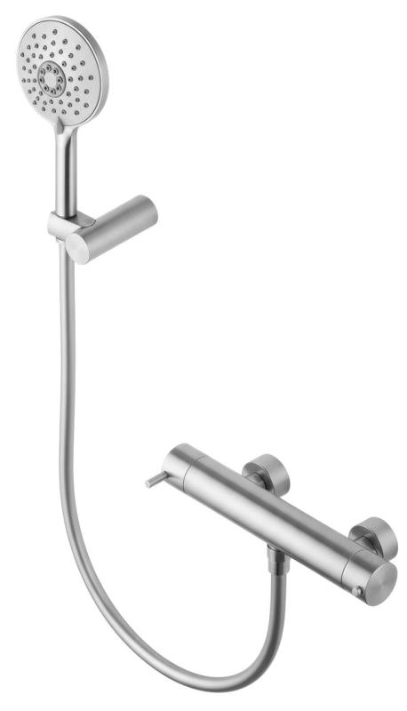 Waterevolution Flow thermostatique de douche avec ensemble de douche rond en inox T140TNRIE