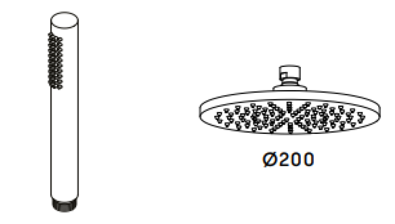 Waterevolution Flow ensemble de douche avec douche de tête en inox T141NIE