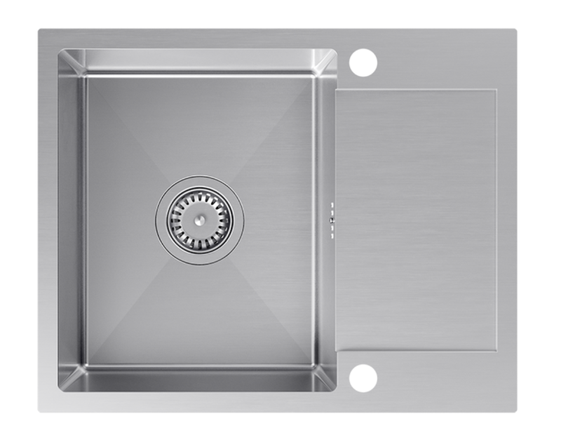 Quadri Dixton 80 évier en inox 600x480 mm avec égouttoir réversible 1208967196