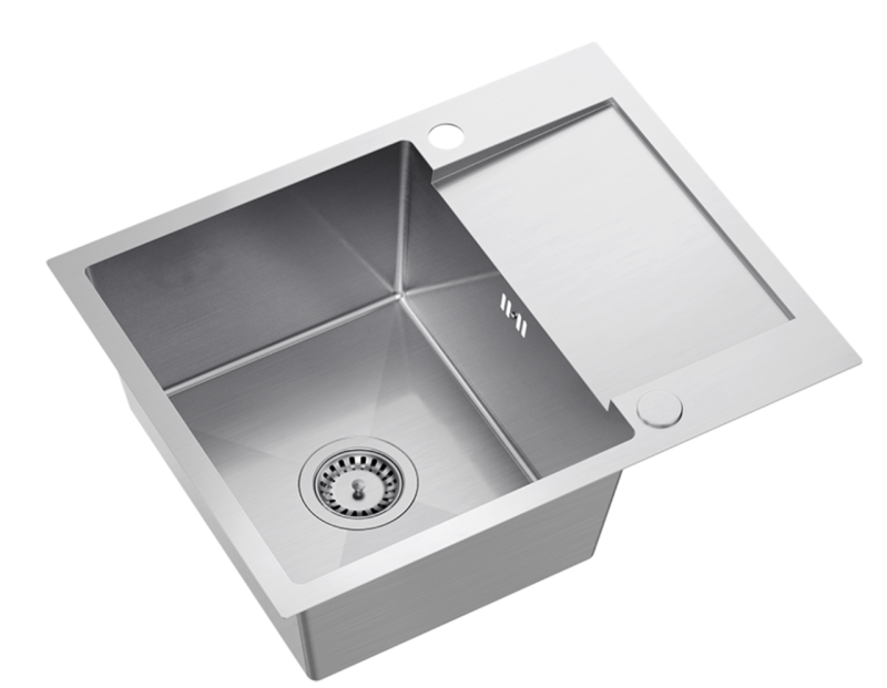 Quadri Dixton 80 évier en inox 600x480 mm avec égouttoir réversible 1208967196