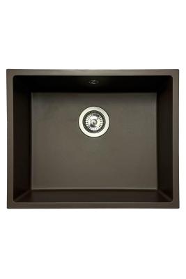 GraniteMy Évier de café universel en granit 50x40 cm montage en surface, sous-plan et affleurante avec bouchon en inox 1208967227