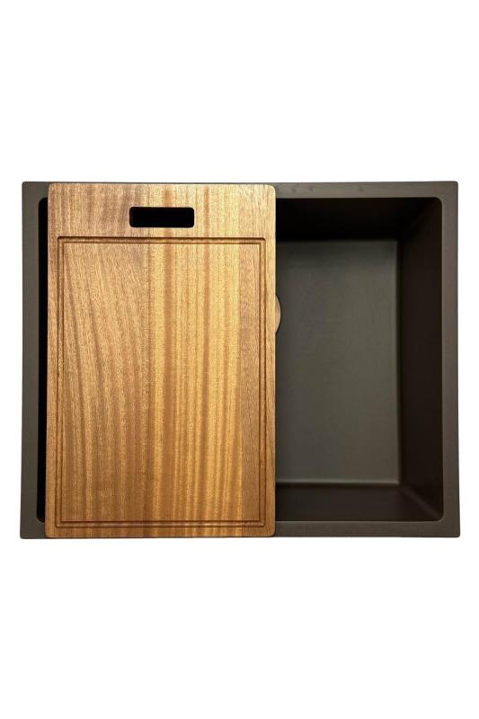 GraniteMy Évier universel en granit pour café 50x40 cm montage en surface, sous-plan et à ras avec bonde 1208967230