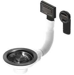 Granitemy kit de bouchons pour évier PVD brossé gun metal, kit d'évacuation pour évier avec trop-plein rond et rectangulaire 1208967253