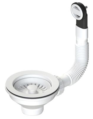 Granitemy ensemble de bouchons d'évier blanc mat, ensemble de vidage pour évier incluant un trop-plein rond 1208967257