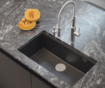 Quadri Newport II grand et profond évier en granit montage en surface et sous-plan anthracite évier 76x45cm avec bouchon en inox 1208967313