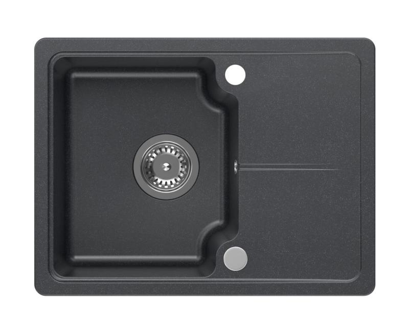 Quadri Kendal évier en granit anthracite 58x44cm avec égouttoir 1208967403