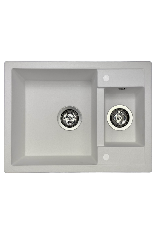 GraniteMy Évier en granit blanc extra peu profond 1,5 bac à poser 58x44cm 1208967418